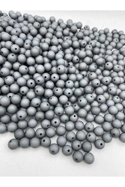 Hedef Bijuteri 100gr Opac Rotund Gri Culoare Afumată 10mm Mărgele Acrilice To...