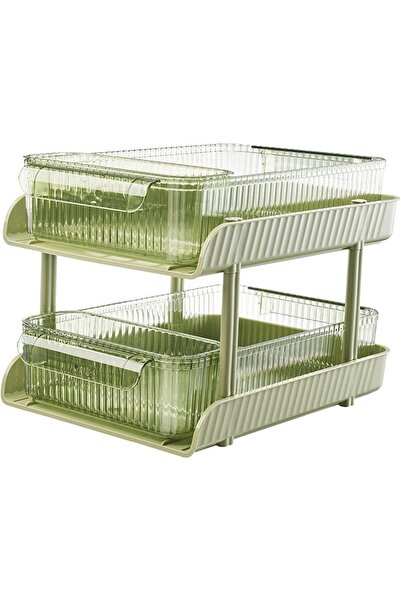 Arabest 2-Tier Desktop Organizer, Multipurpose Storage Container with Handles...