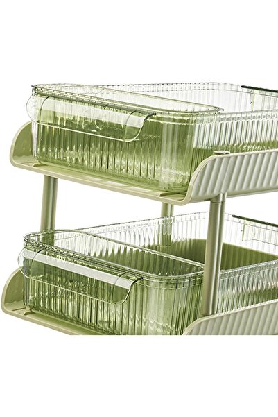 Arabest 2-Tier Desktop Organizer, Multipurpose Storage Container with Handles...