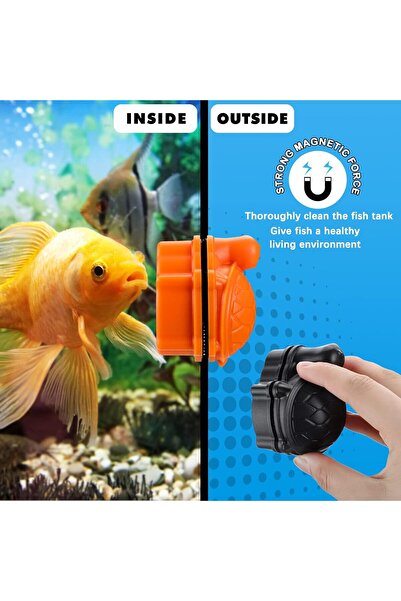 Arabest 2 Pcs Magnetic Aquarium Algae Cleaner, Tortoise Shape Glass Scraper f...