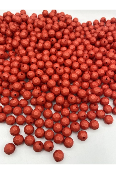Hedef Bijuteri 100Gr Red Color 10mm Acrylic Beads - Opaque Honeycomb Model, B...