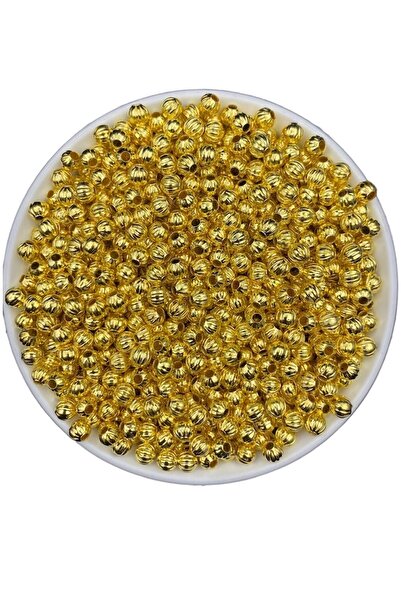 Hedef Bijuteri Mărgele din metal auriu/aur galben, cu dungi, de 6 mm, mărgele...
