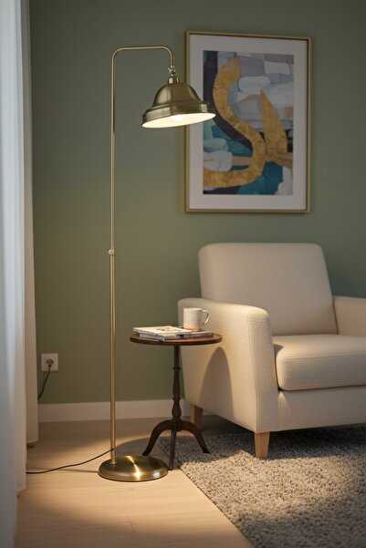 Bamyum Ulmete N Gövde Eskitme Renk Metal Lambader Modern Zemin Lambası