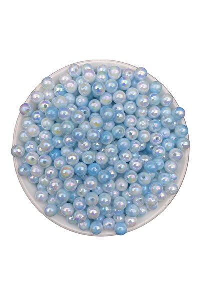 Hedef Bijuteri 50gr 8mm mărgele de perle pastelate, albastre, marmorate, perl...