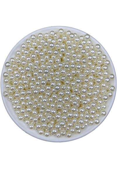 Hedef Bijuteri 50g 6mm krem boje luksuzne plastikovne perle sa premazom, perl...