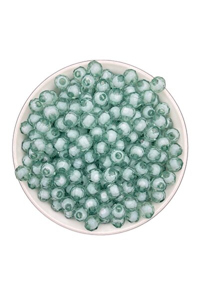 Hedef Bijuteri 50gr Turquoise Color 8mm Transparent Acrylic Honeycomb Beads w...