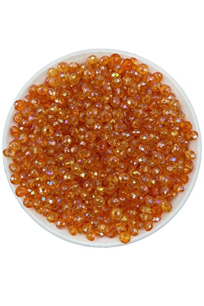 Hedef Bijuteri Mărgele acrilice de culoare portocalie, plate, de 6 mm, mărgel...