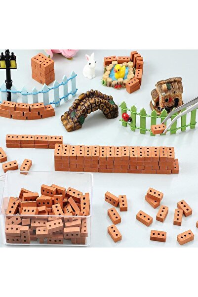 Arabest 100-Piece Mini Bricks, Realistic Tiny Blocks for DIY Miniature House ...