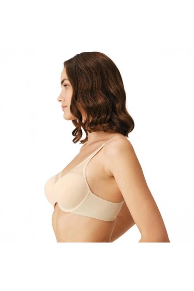 Generic Brand Sutien zilnic Anıl pentru femei, cu sârmă, din tul efect modelator - Man3606 Negru