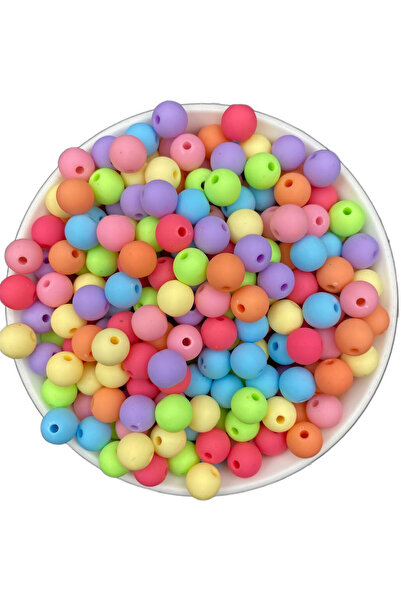 Hedef Bijuteri Mărgele neon de culoare pastelată mată de 10 mm, mărgele pentr...