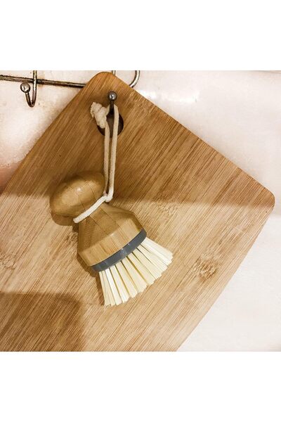 Arabest 2-Pack Natural Bamboo Kitchen Cleaning Brushes, Dish Scrub for Pots a...