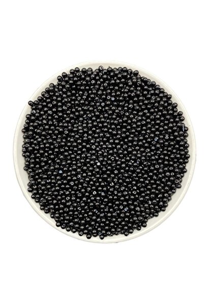 Hedef Bijuteri 25 gr 3 mm mărgele de perle de sticlă neagră, mărgele pentru f...