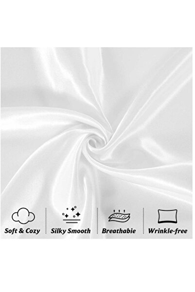 Arabest 2-Piece Satin Pillowcase, White Envelope Closure, for Hair & Skin, 51...