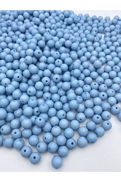 Hedef Bijuteri 100gr Mărgele acrilice opace, rotunde, de culoare albastru des...