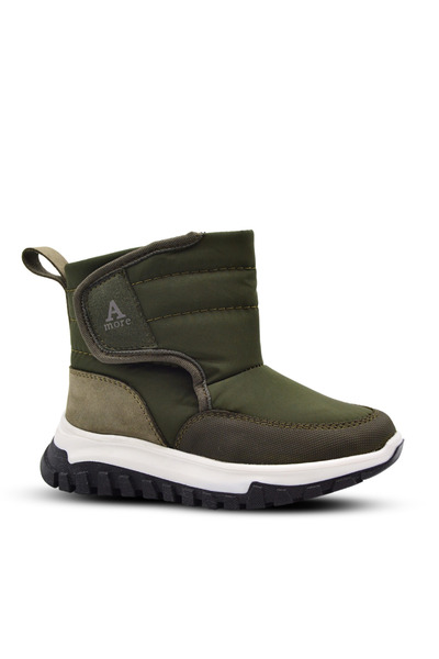 kids A more Μπότες για αγόρια - Gea Khaki με βελούδινη γούνα στο εσωτερικό