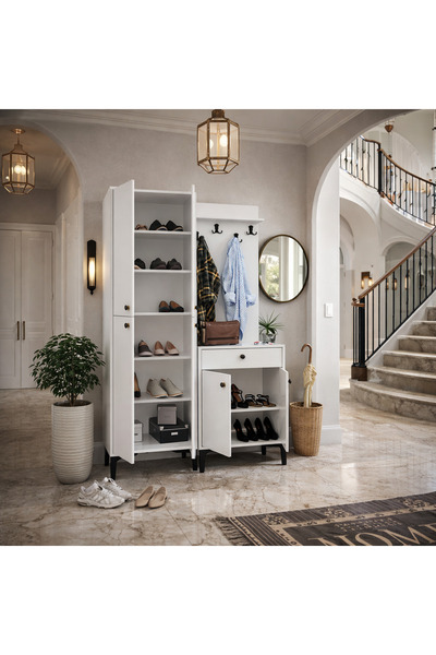 VENATTO Paris Portmanto/vestiyer /ayakkabılık R:beyaz (%100MDF)