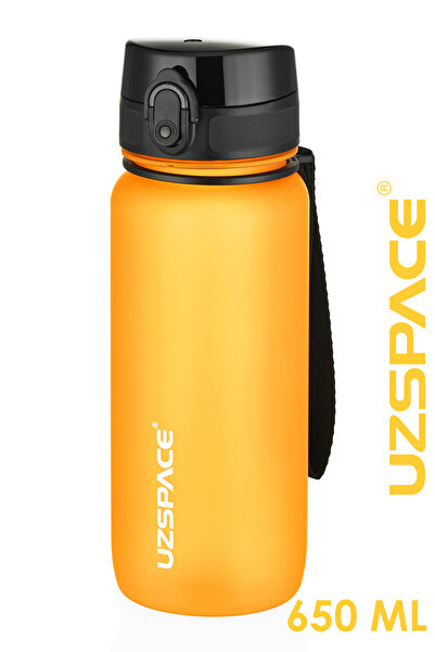 Uzspace قارورة ماء تريتان سعة 650 مل، 14 لونًا مختلفًا، ناعمة الملمس 3037، قا...