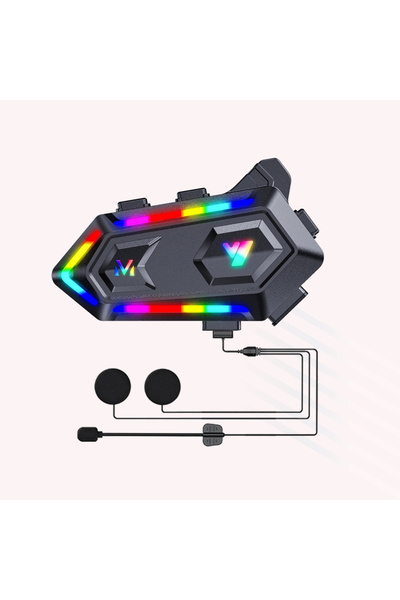 leeways V20 RGB Motosiklet Kask intercom Bluetooth Kulaklık Seti (Eşleşme Yok...