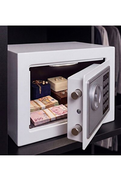 Closter C17wh Ev Tipi Çelik Para Kasası 17x23x17 Cm Beyaz