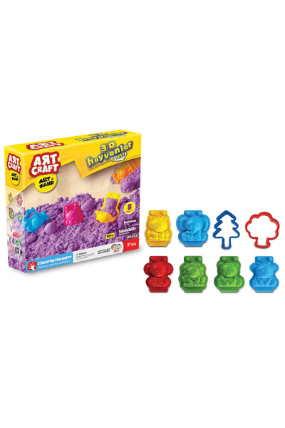 Doğan Oyuncak Dünyası Artsand 3d Hayvanlar Kum Seti (500 Gr.) - Art Craft Kin...