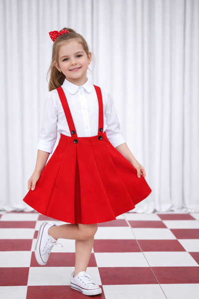 Momivi Kids Girl's Salopet Skirt and Shirt Set April 23 October 29 Show Outfit