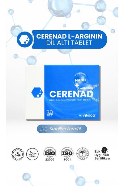 Cerenad + Advantageous 3 Boxes of L-Arginine, Sublingual Tablets Containing Nadh and L-Arginine, Coffee Flavored Supplement