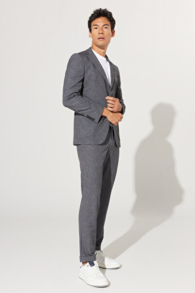 ALTINYILDIZ CLASSICS Ανδρικό κοστούμι ανθρακί-λευκό λεπτή εφαρμογή Slim Fit μ...