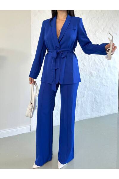 ZF BUTİK Σετ παντελόνι με ζωσμένο τζάκετ