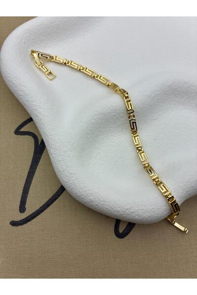 Hedef Bijuteri 14K Gold Renk Basıc Greek Anahtar Deseni Bileklik CM99