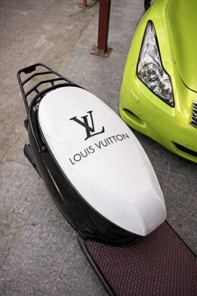 TKY Tasarımı Kendin Yap Λευκό και μαύρο χτενισμένο βαμβακερό κάλυμμα μοτοσικλ...