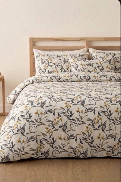 LaLiva Φλοράλ σετ κλινοσκεπασμάτων από βαμβάκι-λάστιχο "Fall Breeze Floral Do...