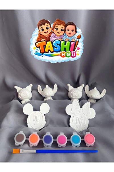 TASHI ART TASHI Kuromi & Stitch & Minnie - Mickey Taş Boyama Seti Çocuk Geliş...