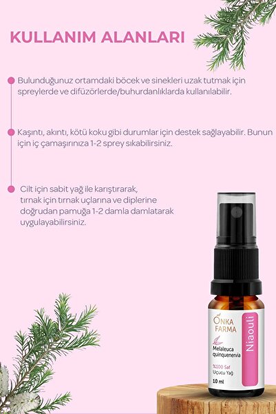 OnkaFarma Onka Farma Nioli Yağı (NİAOULİ) - %100 Saf Doğal Ve Katkısız Nioli Uçucu Yağı - 10 ml