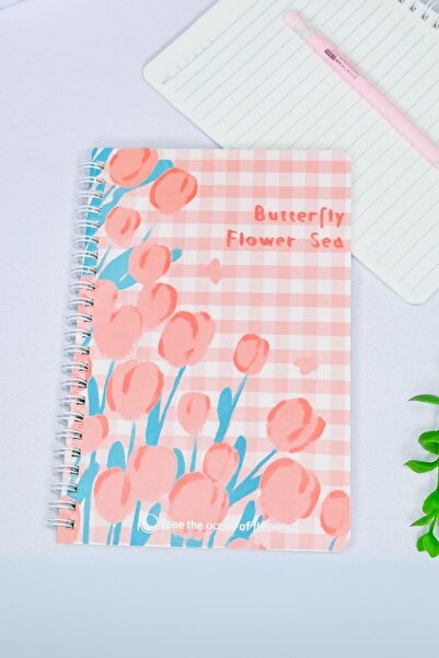 Ecrou Spiral Thin Cover Flower Notebook