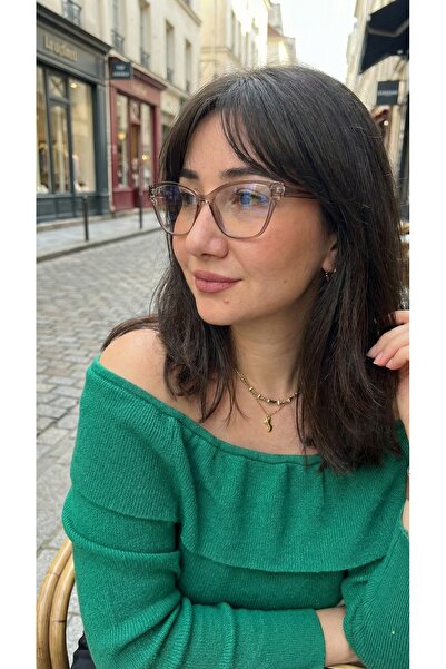 funeyes Helen Köşeli Çekik Kül Renk Trend Popüler Mavi Işık Korumalı Camı Değ...