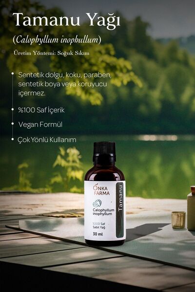 OnkaFarma Onka Farma Tamanu Yağı - %100 Saf Doğal Soğuk Sıkım - 30 ml