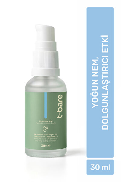 t-bare Hyaluronik Asit Serum 30ml – Yoğun Nem, Cilt Dolgunlaştırıcı Yüz Serumu