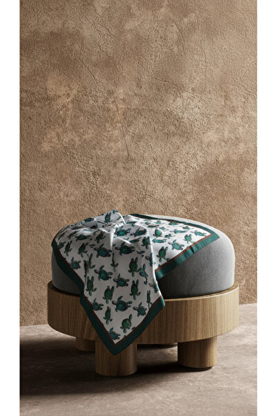 TAMA Kaplumbağa Desenli Yeşil Fular