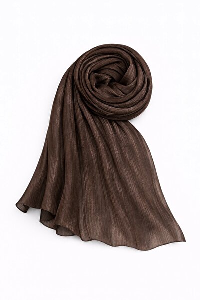 Olcay Yoryo Silk Evening Dress Shawl Brown 103