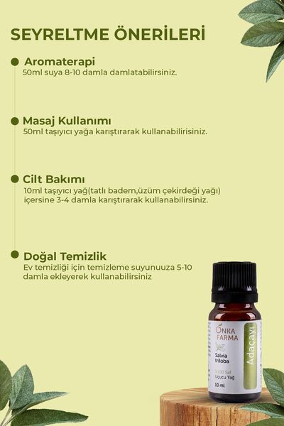OnkaFarma Onka Farma Adaçayı Yağı - %100 Saf Adaçayı (ACI ELMA) Uçucu Yağı - 10 ml