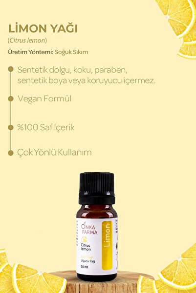 OnkaFarma Onka Farma Limon Yağı - %100 Saf Limon Uçucu Yağı - 10 ml