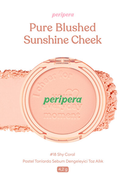 PERIPERA Pastel Tonlarda Sebum Dengeleyici Toz Allık PERIPERA Pure Blushed Su...