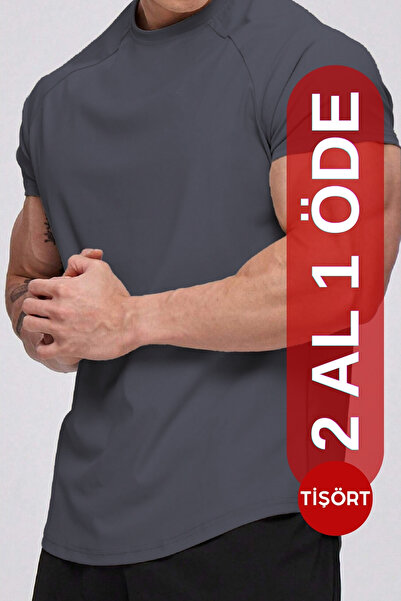 GHASSY CO. Ghassy Co. Erkek Running Sports Reglan Oval Kesim Penye T-shirt