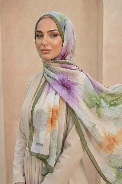 Sultan Eşarp Σάλι από μπαμπού με σχέδιο Sultan - Μοντέλο Aylin - DK03-05