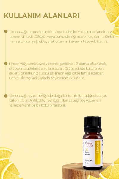 OnkaFarma Onka Farma Limon Yağı - %100 Saf Limon Uçucu Yağı - 10 ml