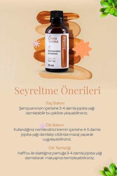 OnkaFarma Onka Farma %100 Saf Jojoba Yağı - Soğuk Sıkım - 50 ml