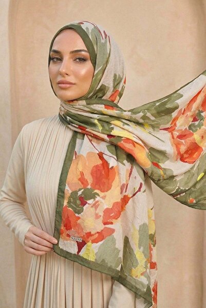 Sultan Eşarp Șal din bambus cu model Sultan - Model Gizem - DK02-08