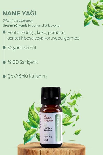 OnkaFarma Onka Farma Tıbbi Nane Yağı - %100 Saf Uçucu Yağ - 10 ml