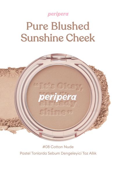 PERIPERA Pastel Tonlarda Sebum Dengeleyici Toz Allık PERIPERA Pure Blushed Su...
