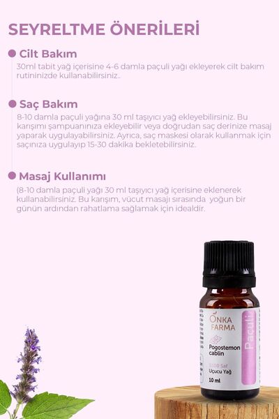 OnkaFarma Onka Farma %100 Saf Paçuli Uçucu Yağı - 10 ml